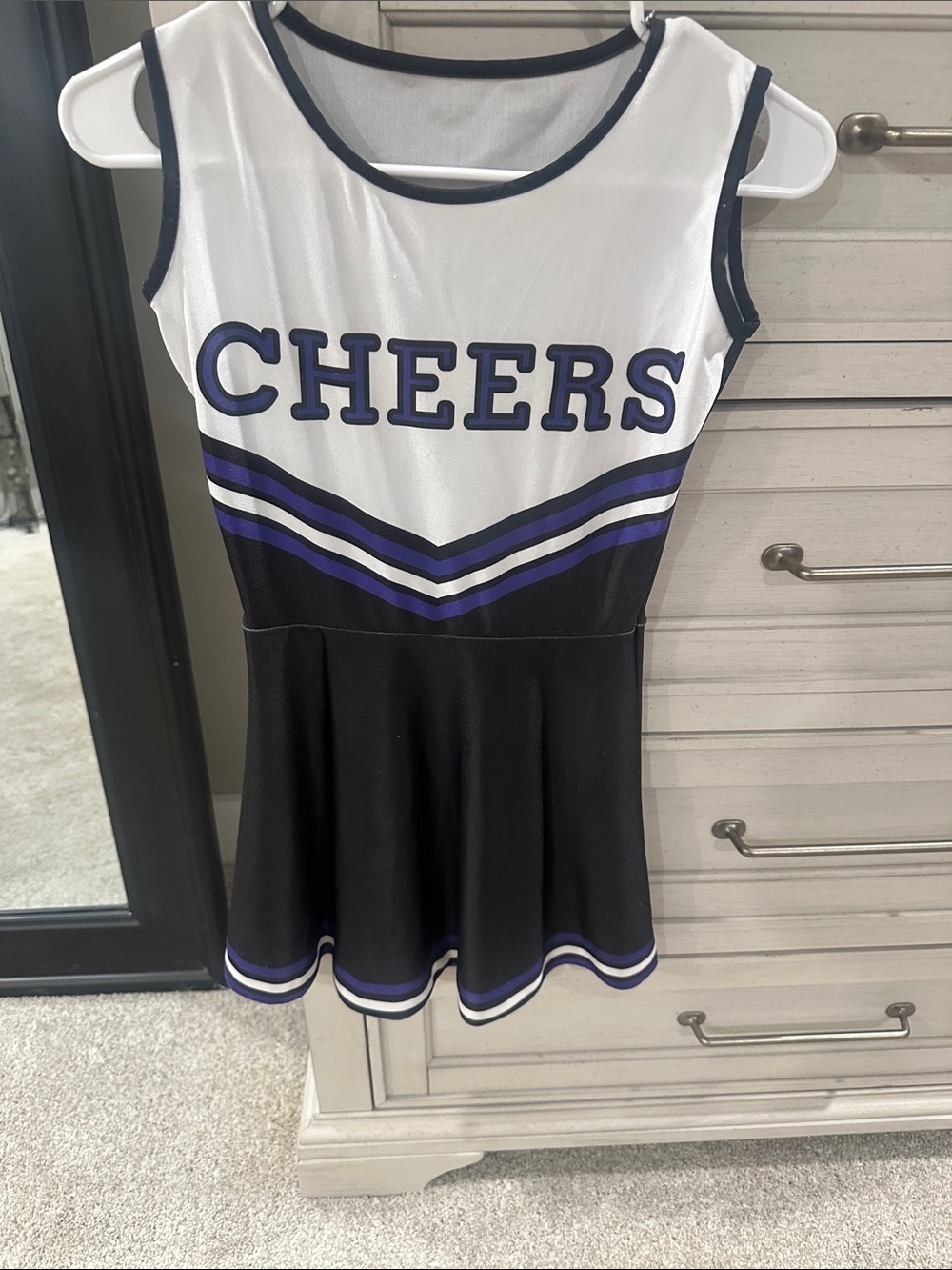 CHEERS Cheerleading Dress — White, Black & Purple